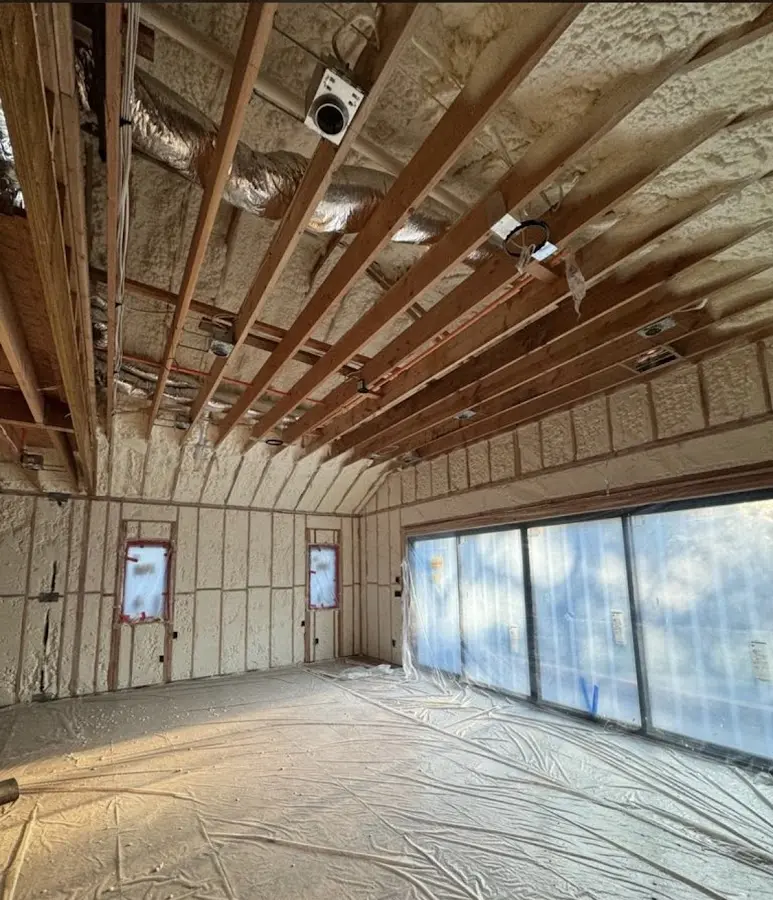 Interior walls and ceiling insulated with spray foam during new construction in Citrus Springs